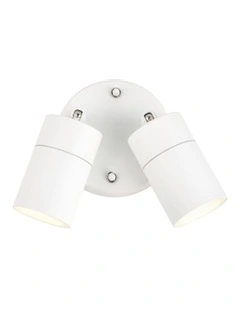 Zyven Adjustable2-Light Outdoor Wall Spotlight in White