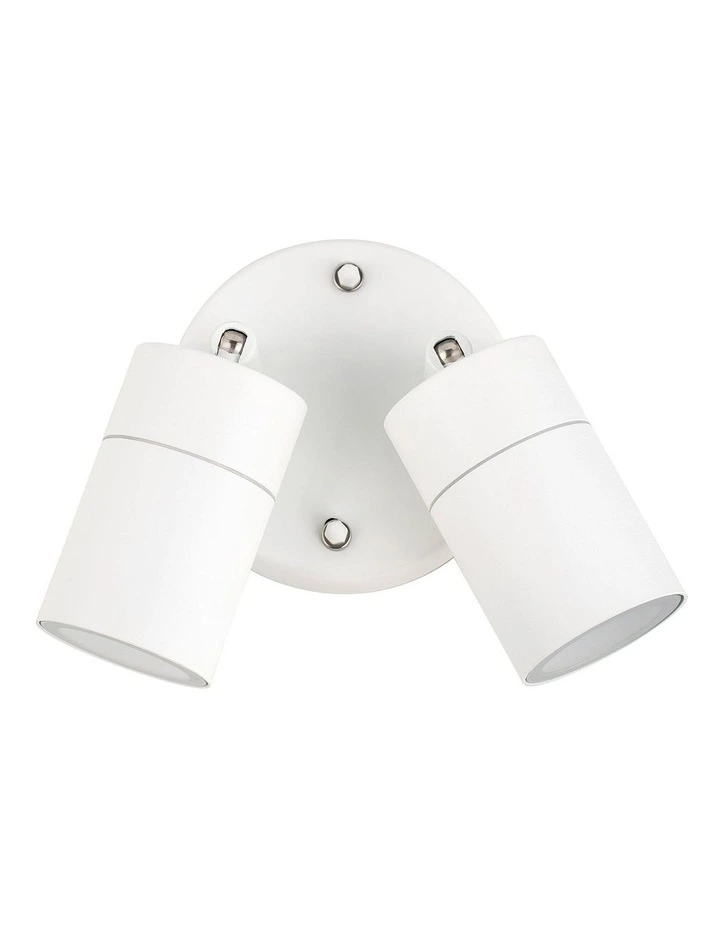 Zyven Adjustable2-Light Outdoor Wall Spotlight in White image 3