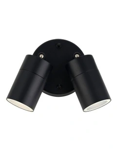 Zyven Adjustable2-Light Outdoor Wall Spotlight in Black