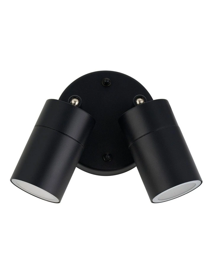 Zyven Adjustable2-Light Outdoor Wall Spotlight in Black image 3