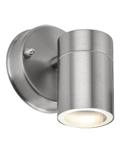 Zyven Fixed Single Outdoor Wall Light in Polished Silver