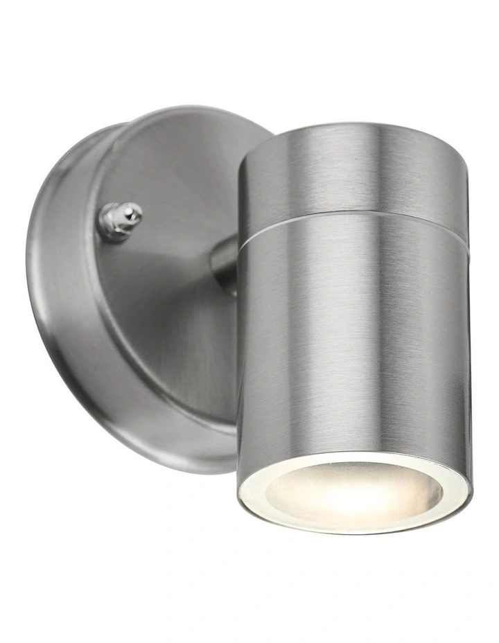Zyven Fixed Single Outdoor Wall Light in Polished Silver image 1