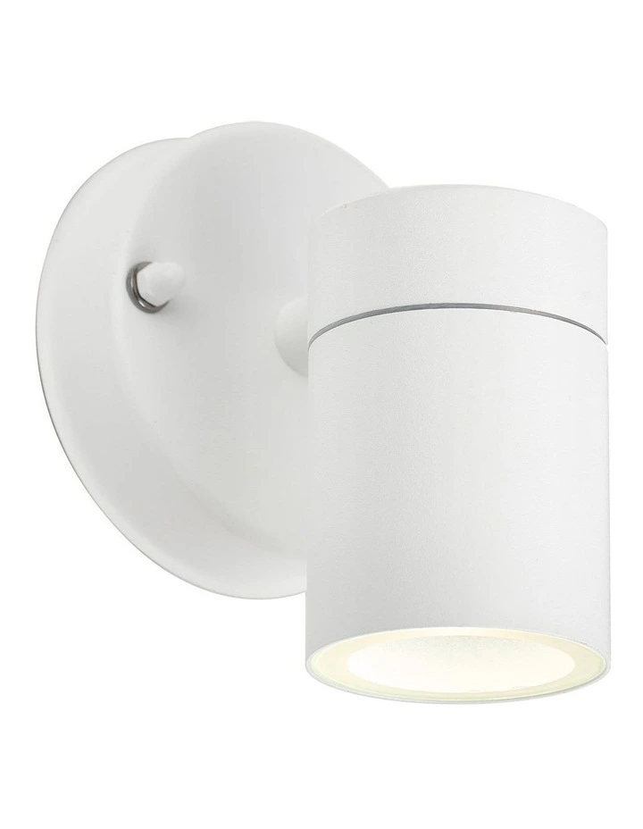 Zyven Fixed Single Outdoor Wall Light in White image 1