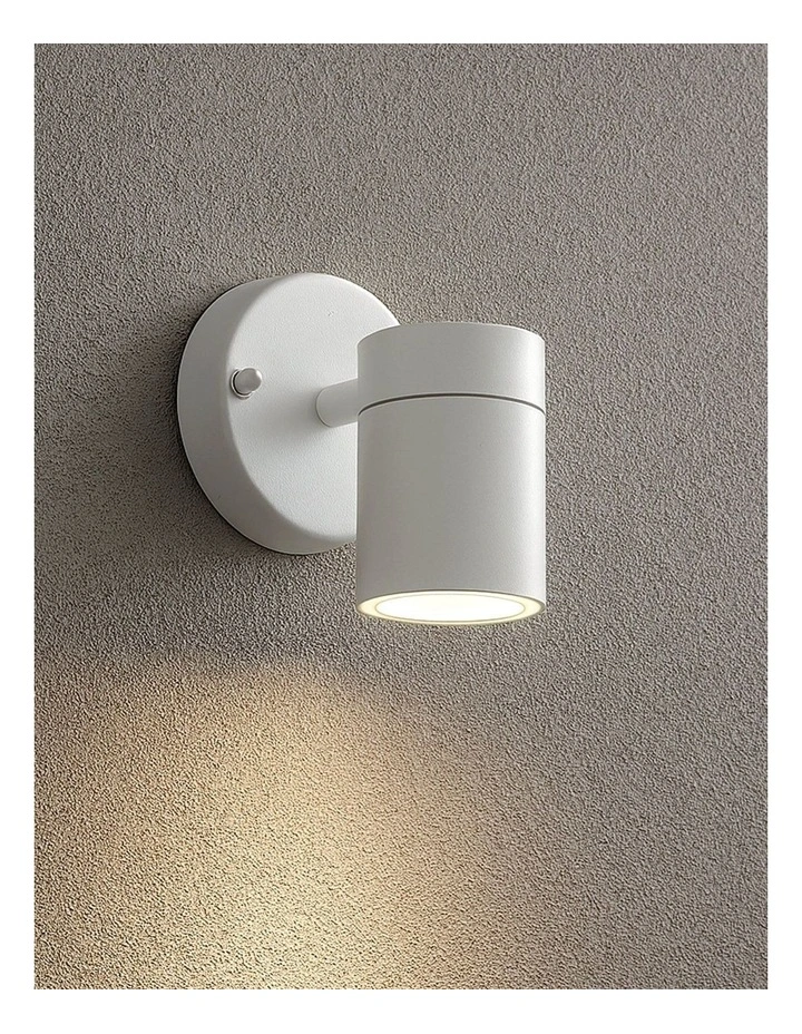 Zyven Fixed Single Outdoor Wall Light in White image 2