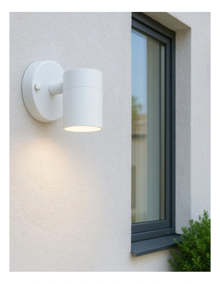 Zyven Fixed Single Outdoor Wall Light in White image 4
