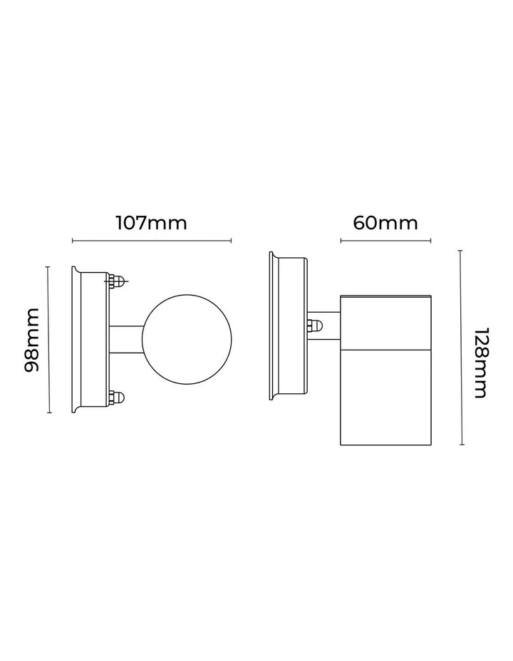 Zyven Fixed Single Outdoor Wall Light in White image 5