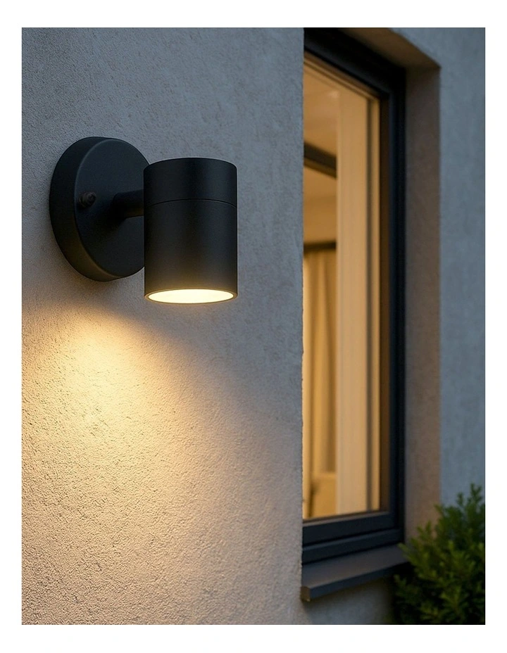 Zyven Fixed Single Outdoor Wall Light in Black image 2