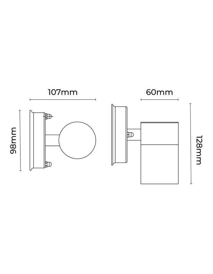 Zyven Fixed Single Outdoor Wall Light in Black image 4