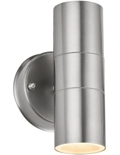Zyven 2 Outdoor Wall Light in Polished Silver