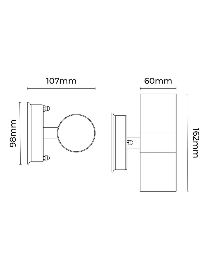 Zyven 2Lights Outdoor Wall Light in Black image 4