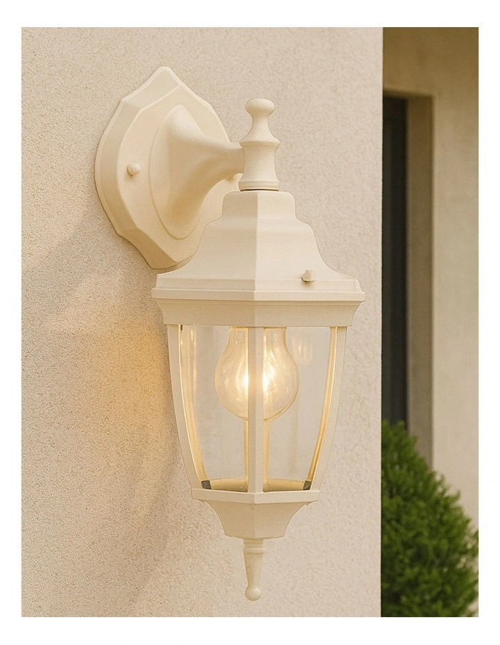 Lunor Down Outdoor Wall Light in Beige image 2
