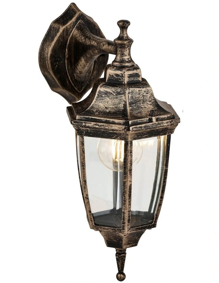 Lunor Down Outdoor Wall Light in Bronze image 1