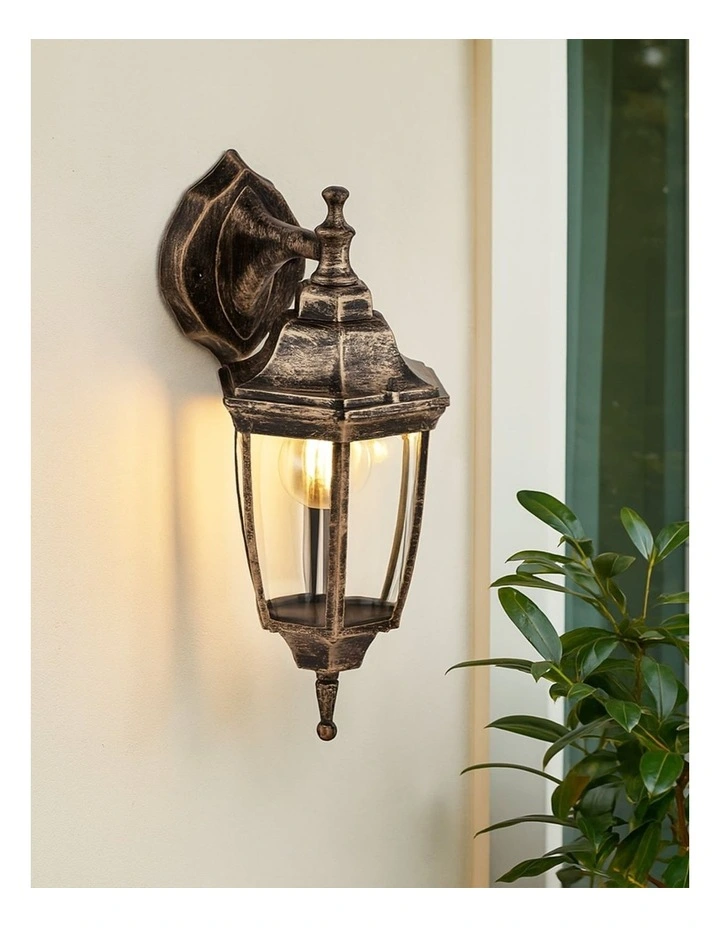 Lunor Down Outdoor Wall Light in Bronze image 2