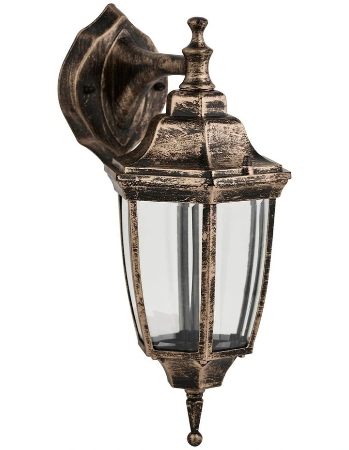 Lunor Down Outdoor Wall Light in Bronze image 3