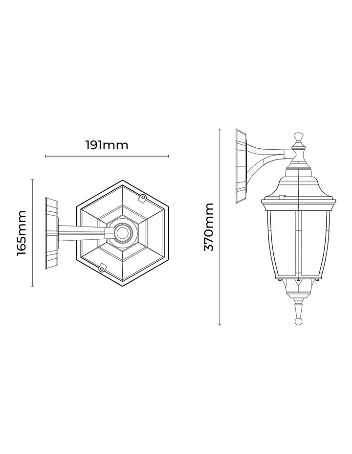 Lunor Down Outdoor Wall Light in Bronze image 4