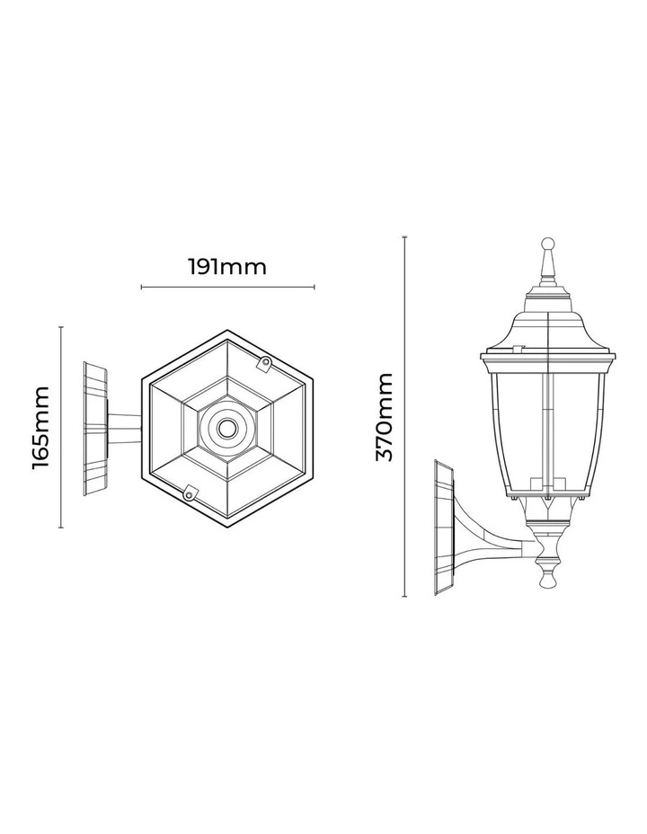Sylva Up Outdoor Wall Light in Black image 4