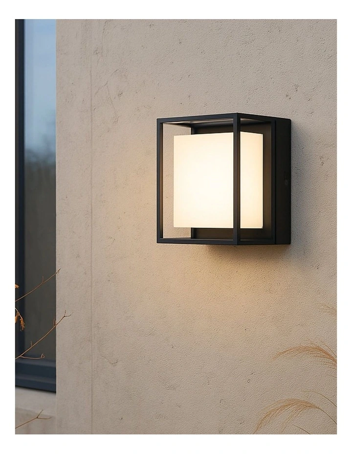 Clyro Frame CCT LED Outdoor Wall Light in Black image 2