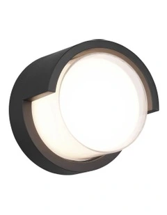 Aven Round CCT LED Outdoor Wall Light in Black