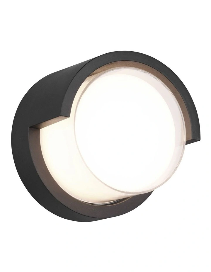 Aven Round CCT LED Outdoor Wall Light in Black image 1