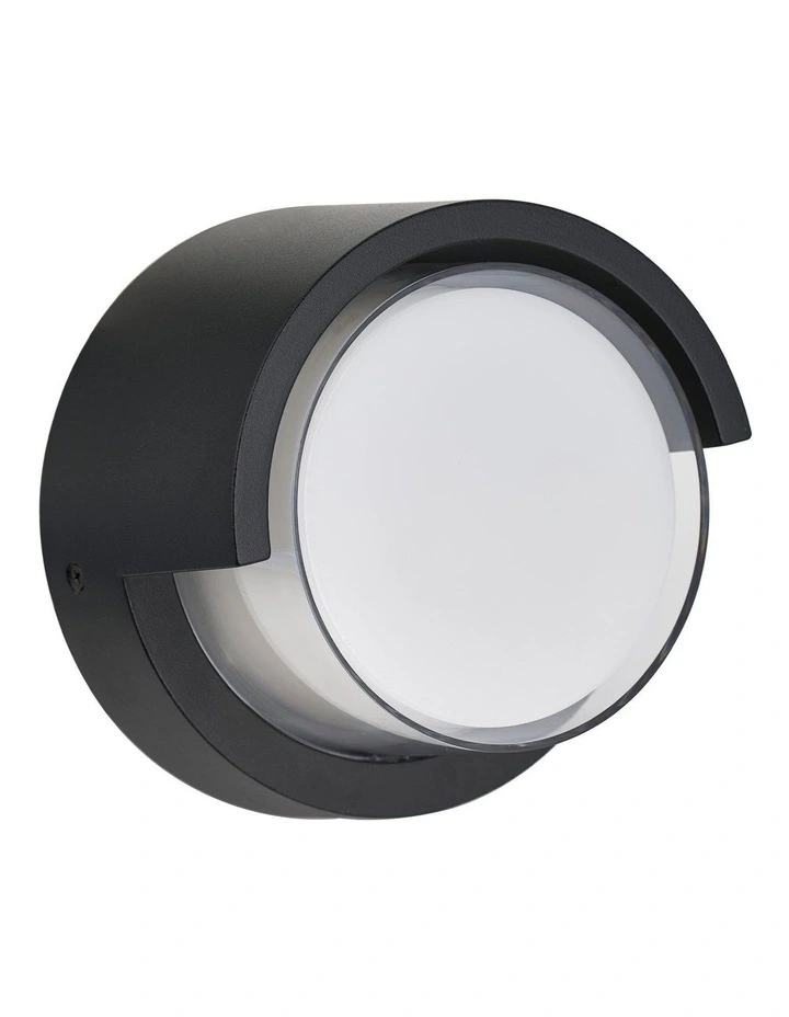 Aven Round CCT LED Outdoor Wall Light in Black image 3