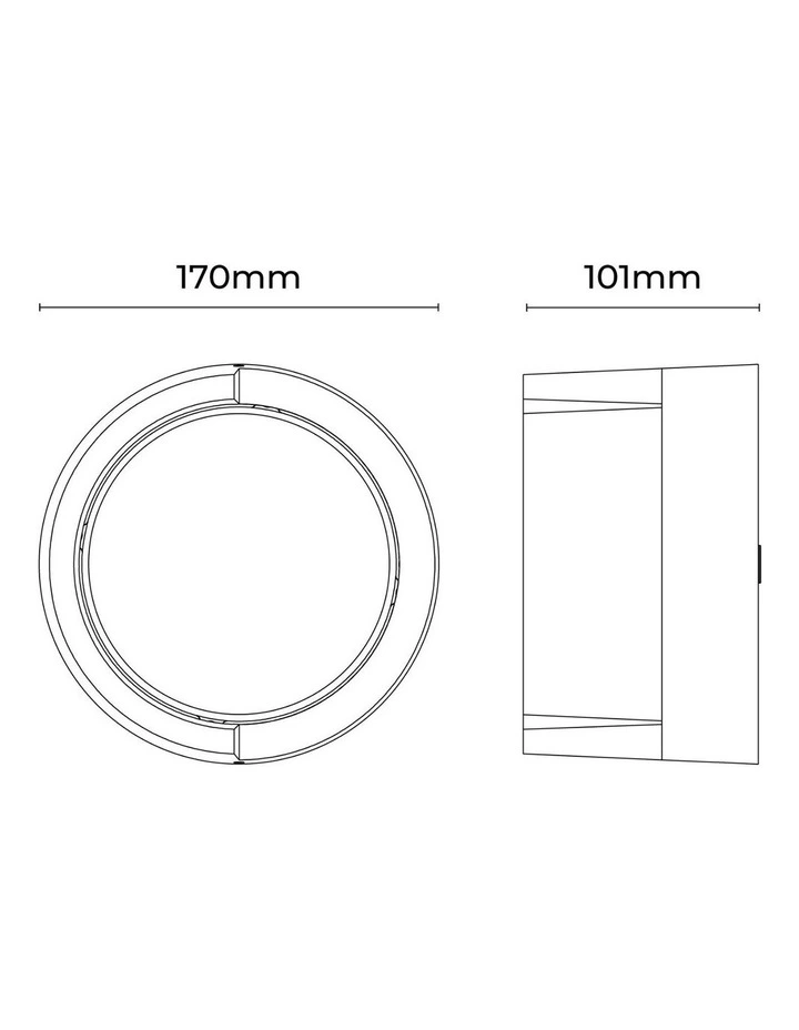 Aven Round CCT LED Outdoor Wall Light in Black image 4