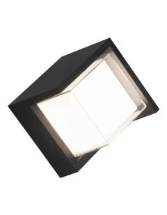 Tivor Square CCT LED Outdoor Wall Light in Black