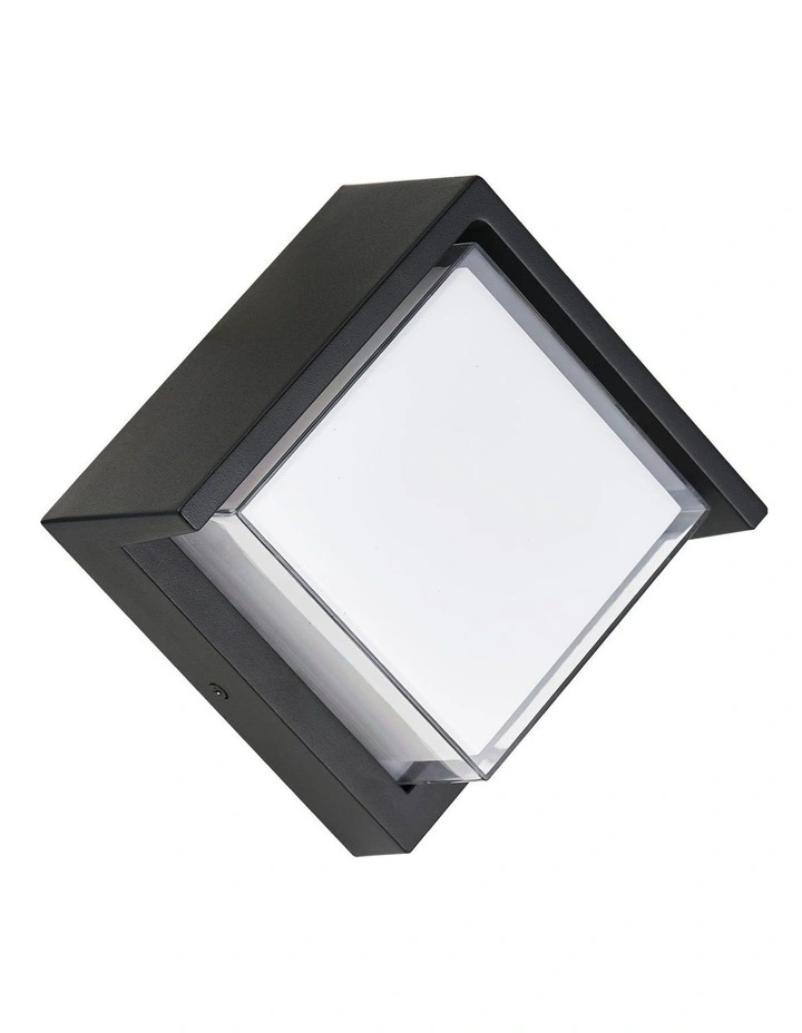 Tivor Square CCT LED Outdoor Wall Light in Black image 3