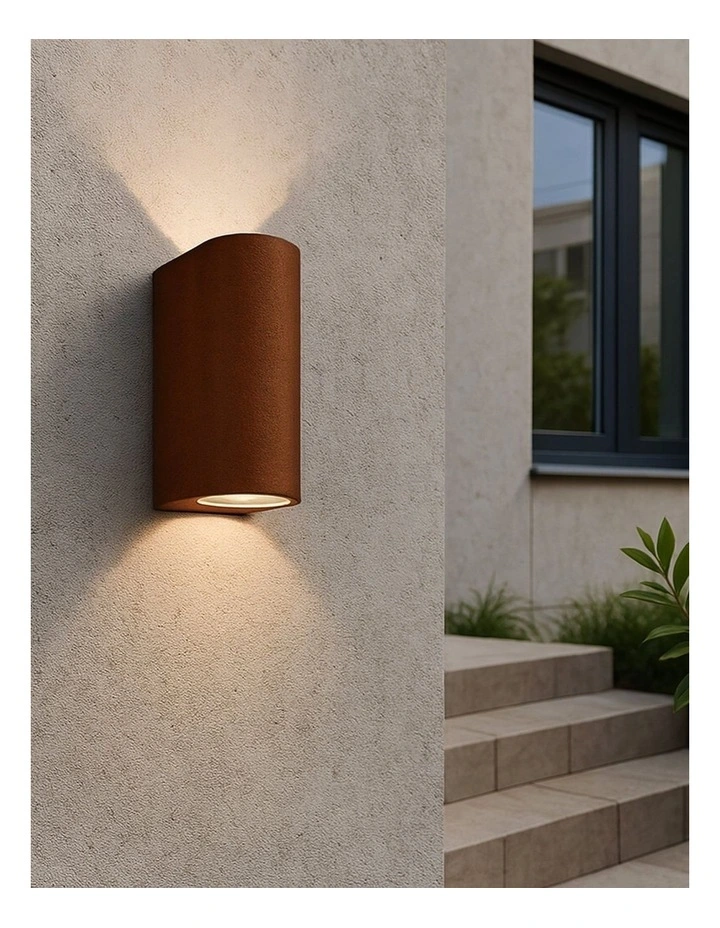 Olaris 2lt Up/Down Outdoor Wall Light in Rusty image 2