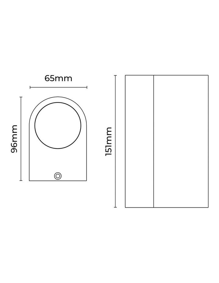 Olaris 2lt Up/Down Outdoor Wall Light in Black image 4
