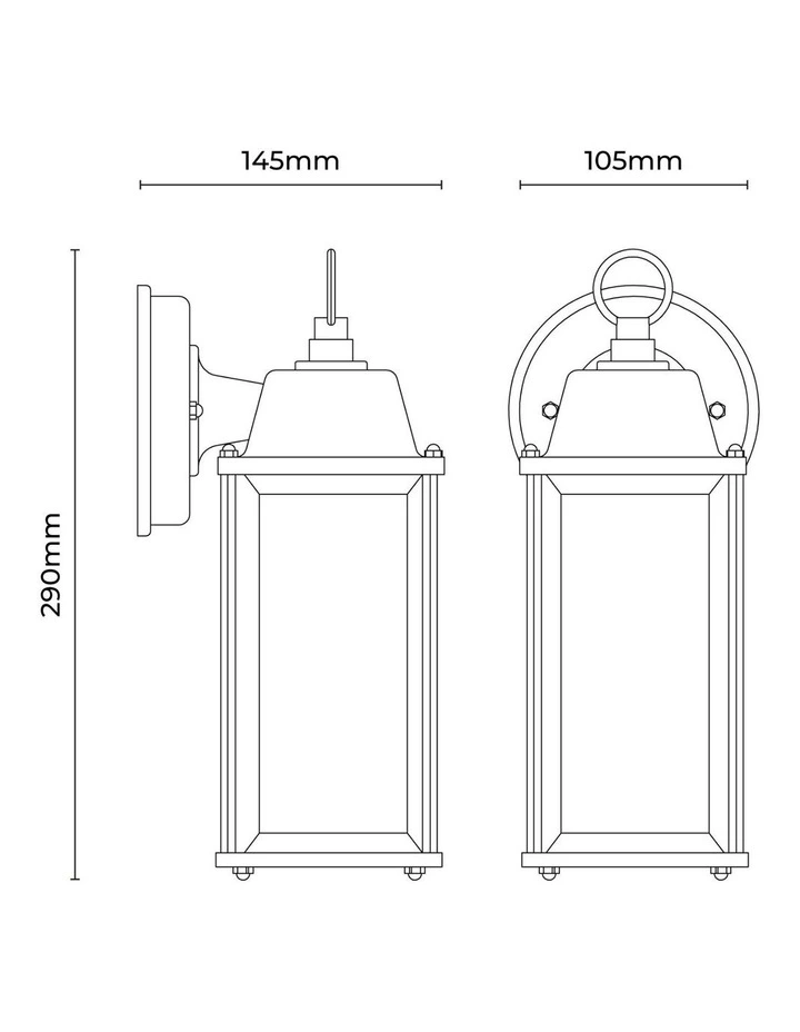 Quorra Outdoor Wall Light in Black image 3
