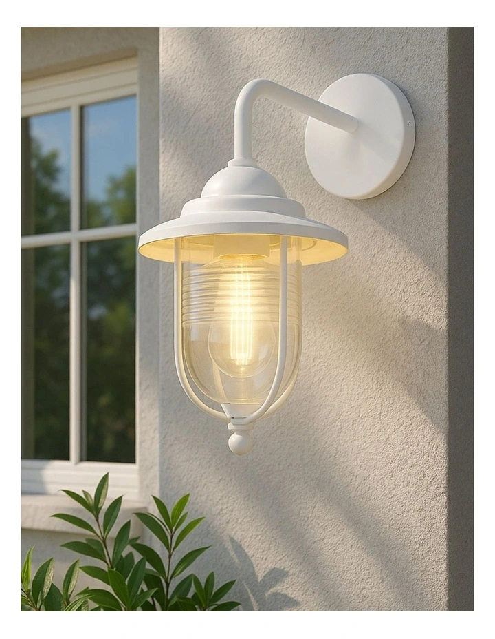 Elvo Outdoor Wall Light in White image 2