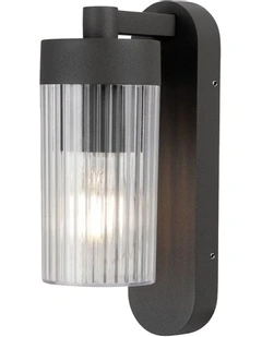 Orion Ribbed Shade Wall Light in Black