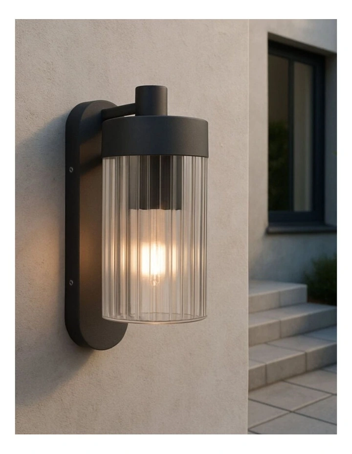 Orion Ribbed Shade Wall Light in Black image 2