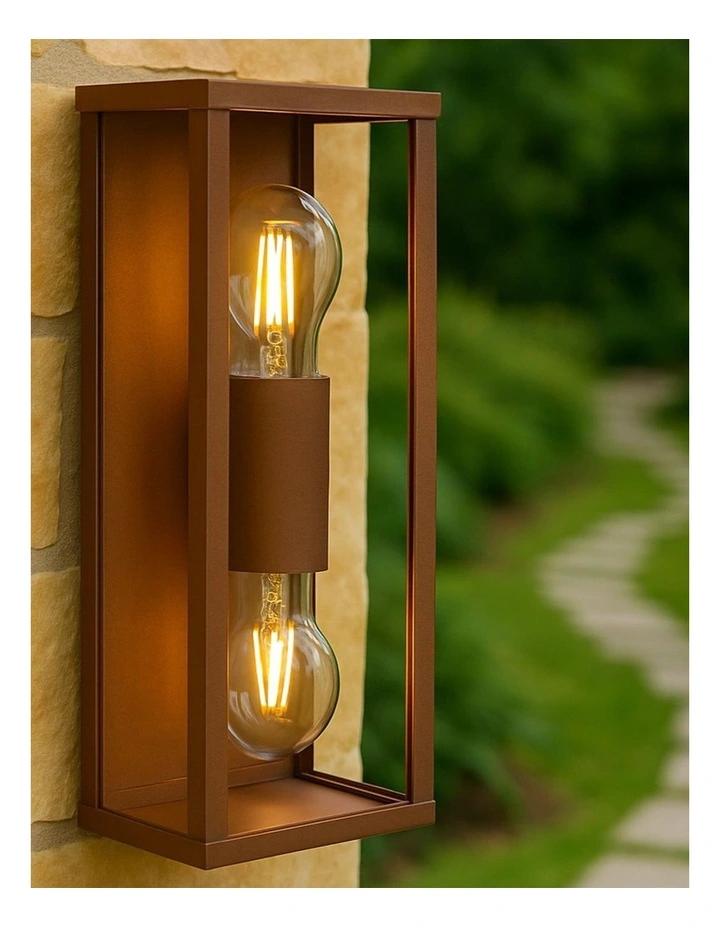 Zyra 2lt Up Down Outdoor Wall Light in Rusty image 2