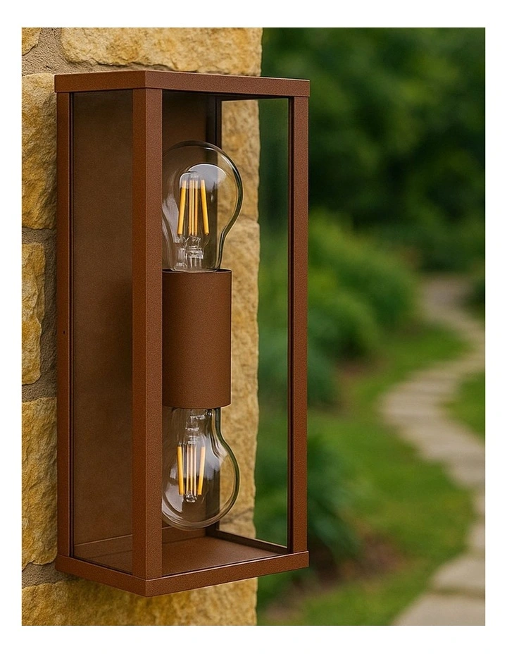 Zyra 2lt Up Down Outdoor Wall Light in Rusty image 4