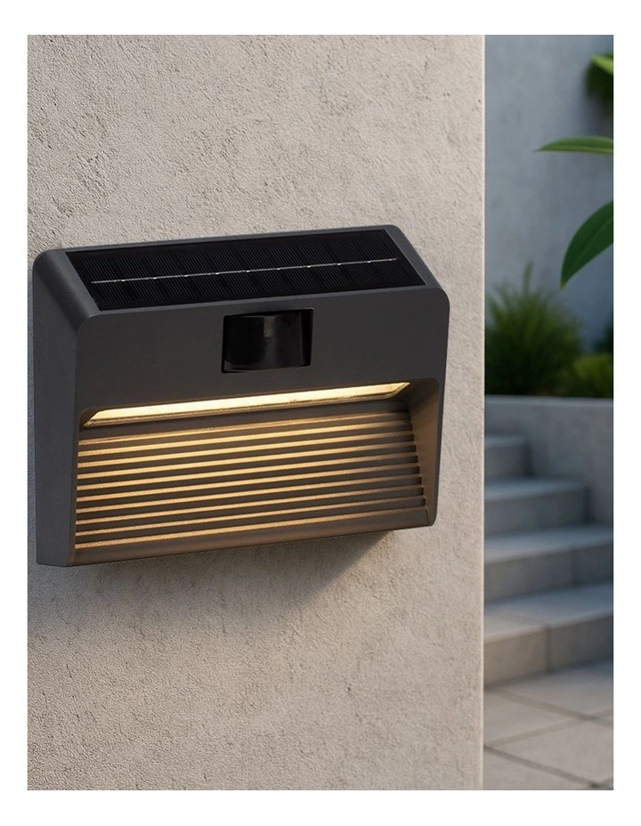 Nexa Solar Led Outdoor Wall Light with PIR Sensor IP65 in Black image 2