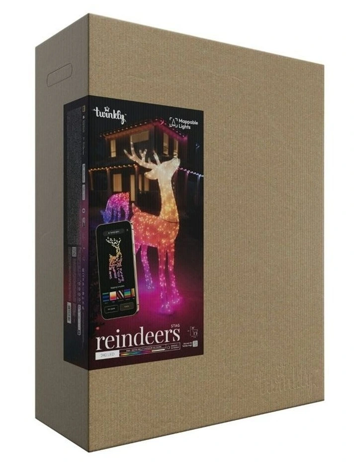240 LED 3D Reindeers - Stag Reindeer AU Plug Clear Wire Iron, Acrylic - RGB+W image 7