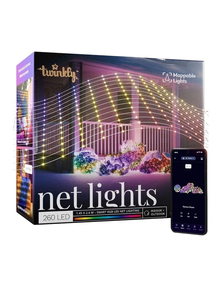 AU Plug Wire Pearl Shape RGB 260 LED Net Light image 1