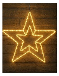 2D Acrylic Concentric Double Star in Yellow