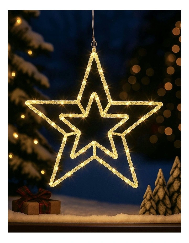 2D Acrylic Concentric Double Star in Yellow image 2