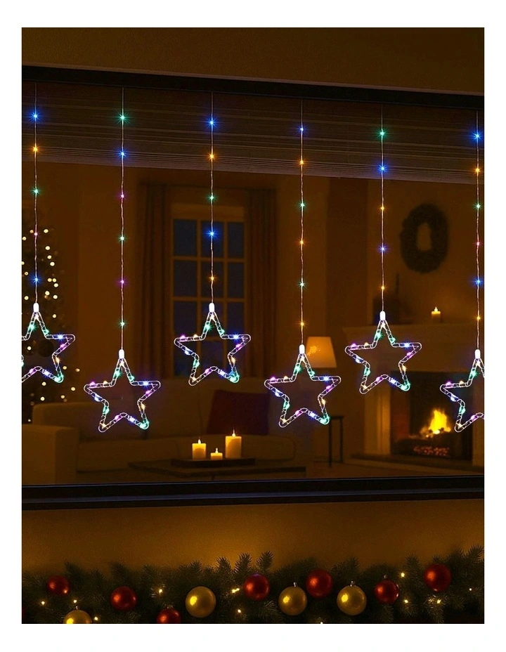 Waterfall Curtain With Stars 200cm in Multi image 2