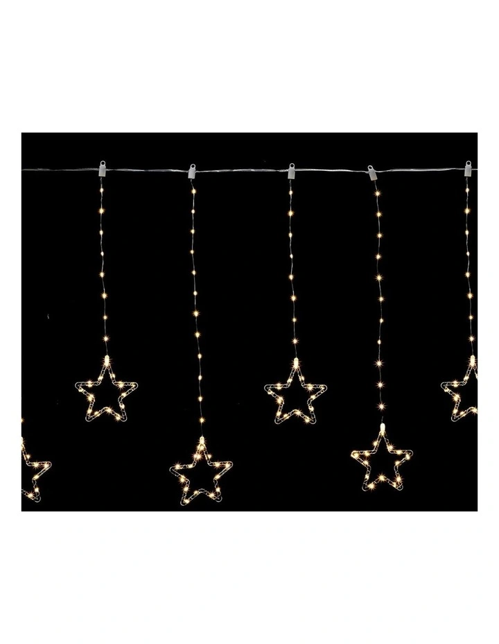 Waterfall Curtain With Stars 200cm in Warm White image 2