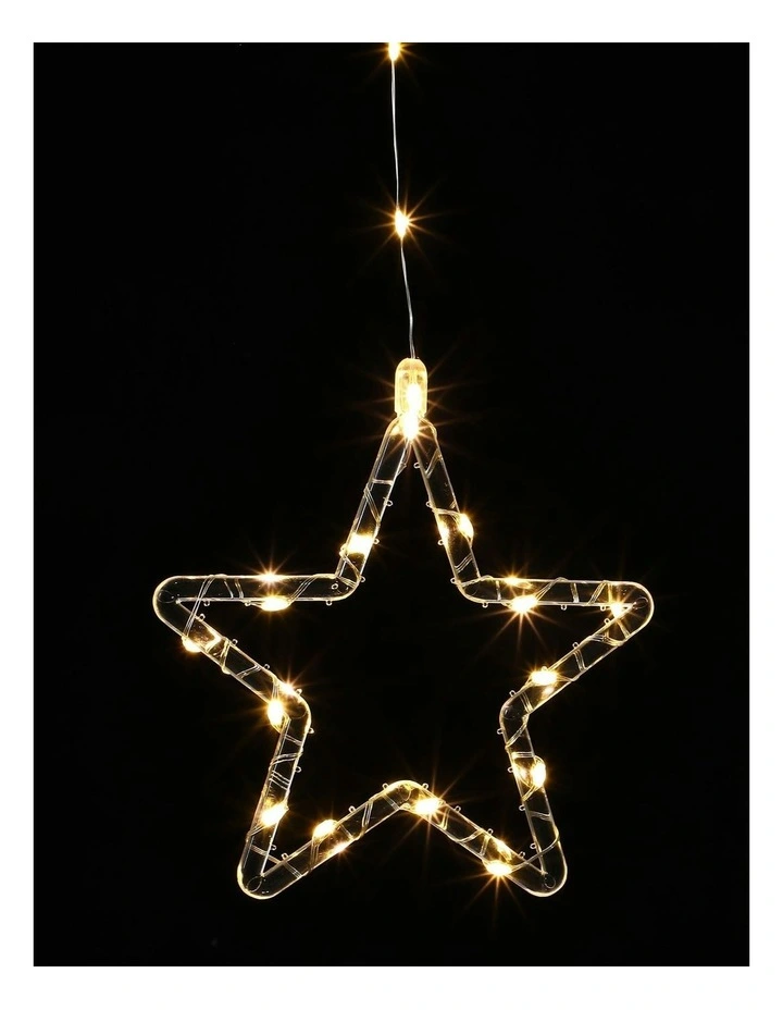 Waterfall Curtain With Stars 200cm in Warm White image 3