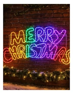 Merry Christmas Rope Light Silhouette in Multi