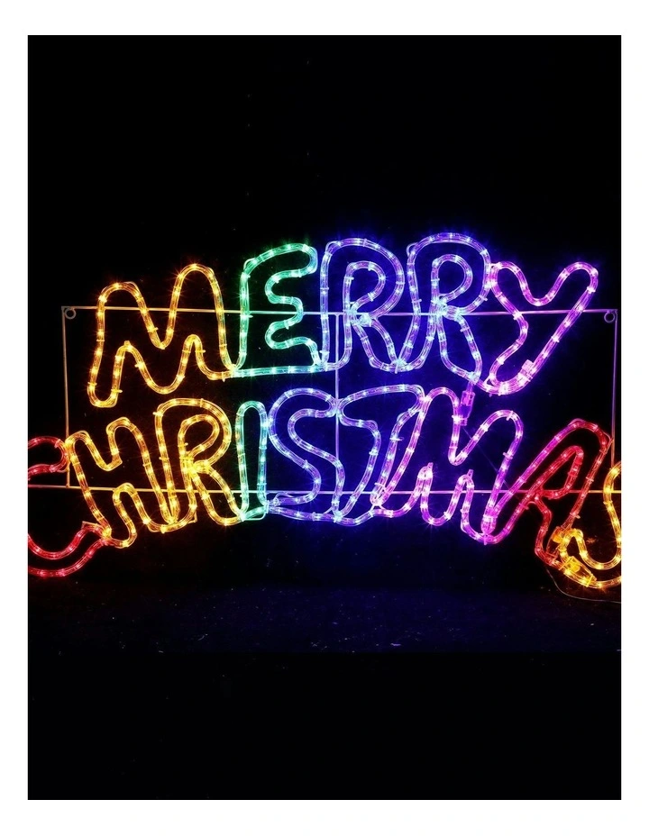 Merry Christmas Rope Light Silhouette in Multi image 2