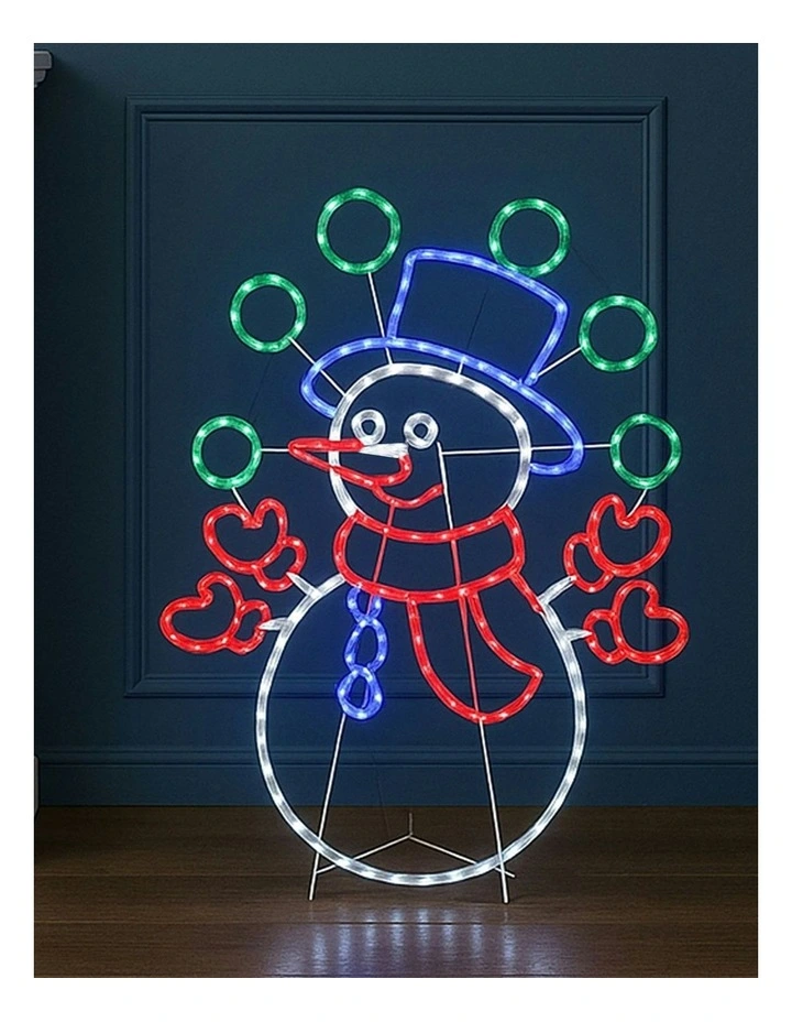 Juggling Snowman Animated Christmas Rope Light Silhouette 98cm image 2