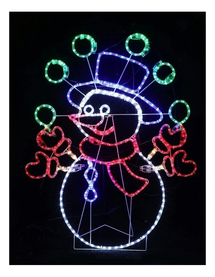 Juggling Snowman Animated Christmas Rope Light Silhouette 98cm image 3