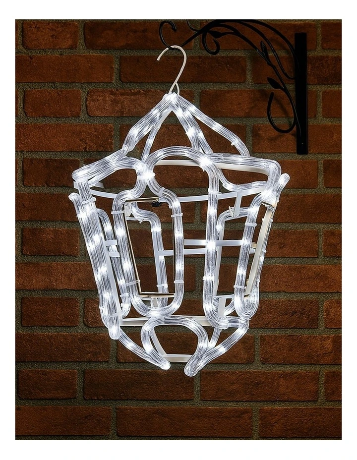 3D Christmas Hanging Lantern Rope Light Silhouette image 1