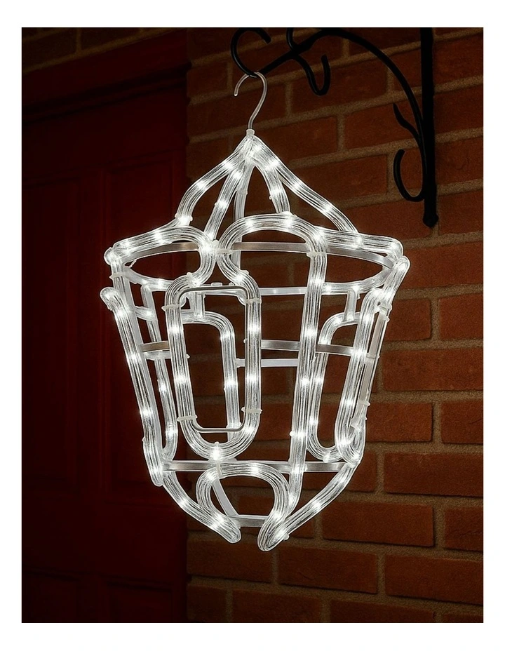 3D Christmas Hanging Lantern Rope Light Silhouette image 2