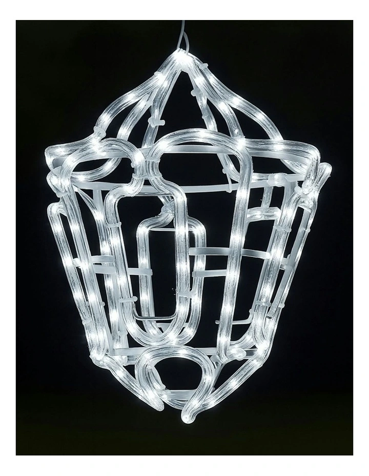 3D Christmas Hanging Lantern Rope Light Silhouette image 3